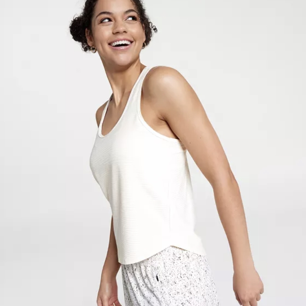 CALIA Washed Peach Scoop Neck Tank